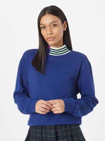 ADIDAS ORIGINALS Sweatshirt 'Ribbed Collar' in Blauw: voorkant