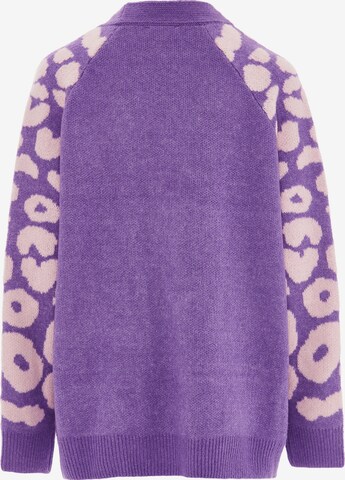 IMANE Knit Cardigan in Purple