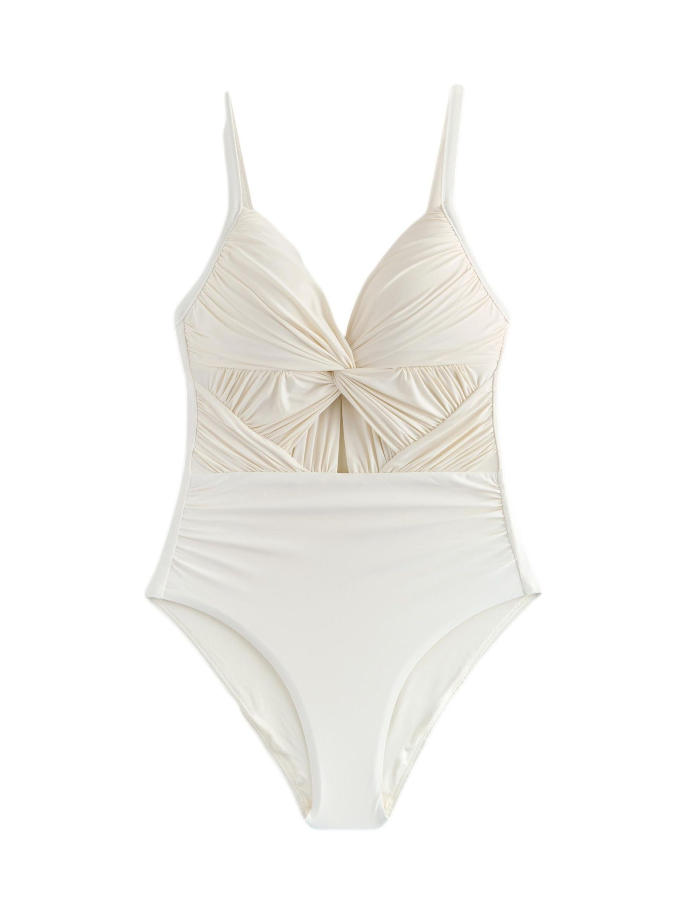 Next Bustier Shapingbadeanzug in Beige: Vorderseite