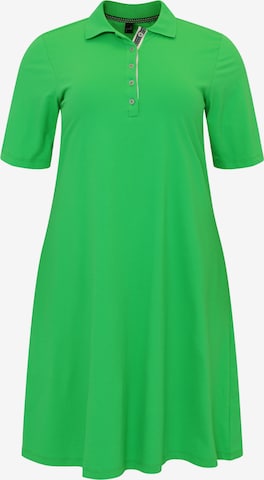 Yoek Shirt Dress in Green: front