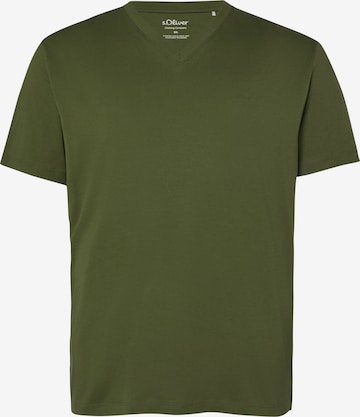 s.Oliver Men Big Sizes Shirt in Green: front