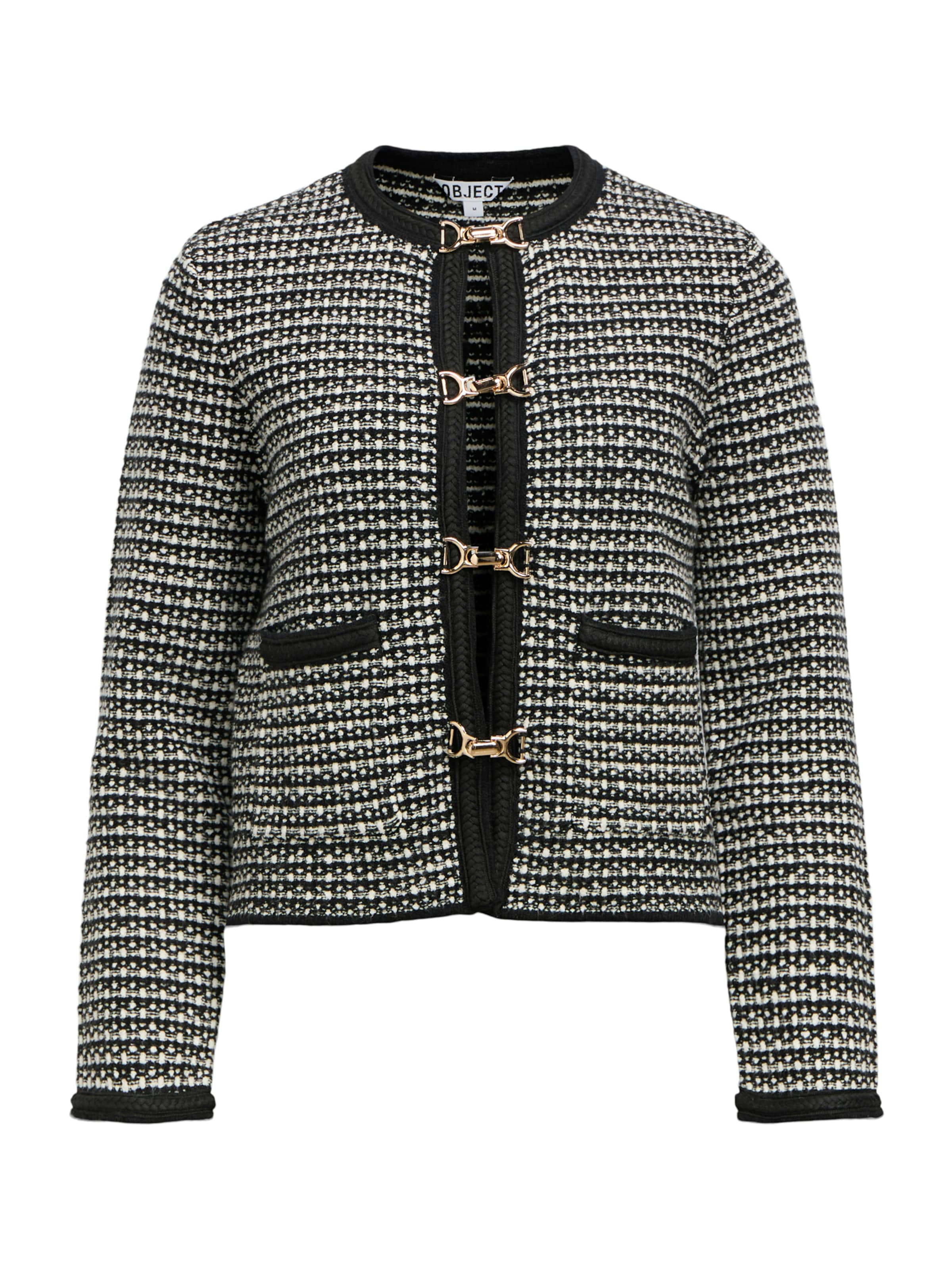 OBJECT Strickjacke 'OBJHeli' in Schwarz: Vorderseite