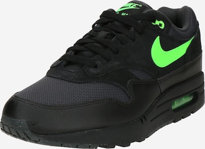 Nike Sportswear Matalavartiset tennarit 'Air Max 1 Essentials' värissä neonvihreä / musta, Tuotenäkymä