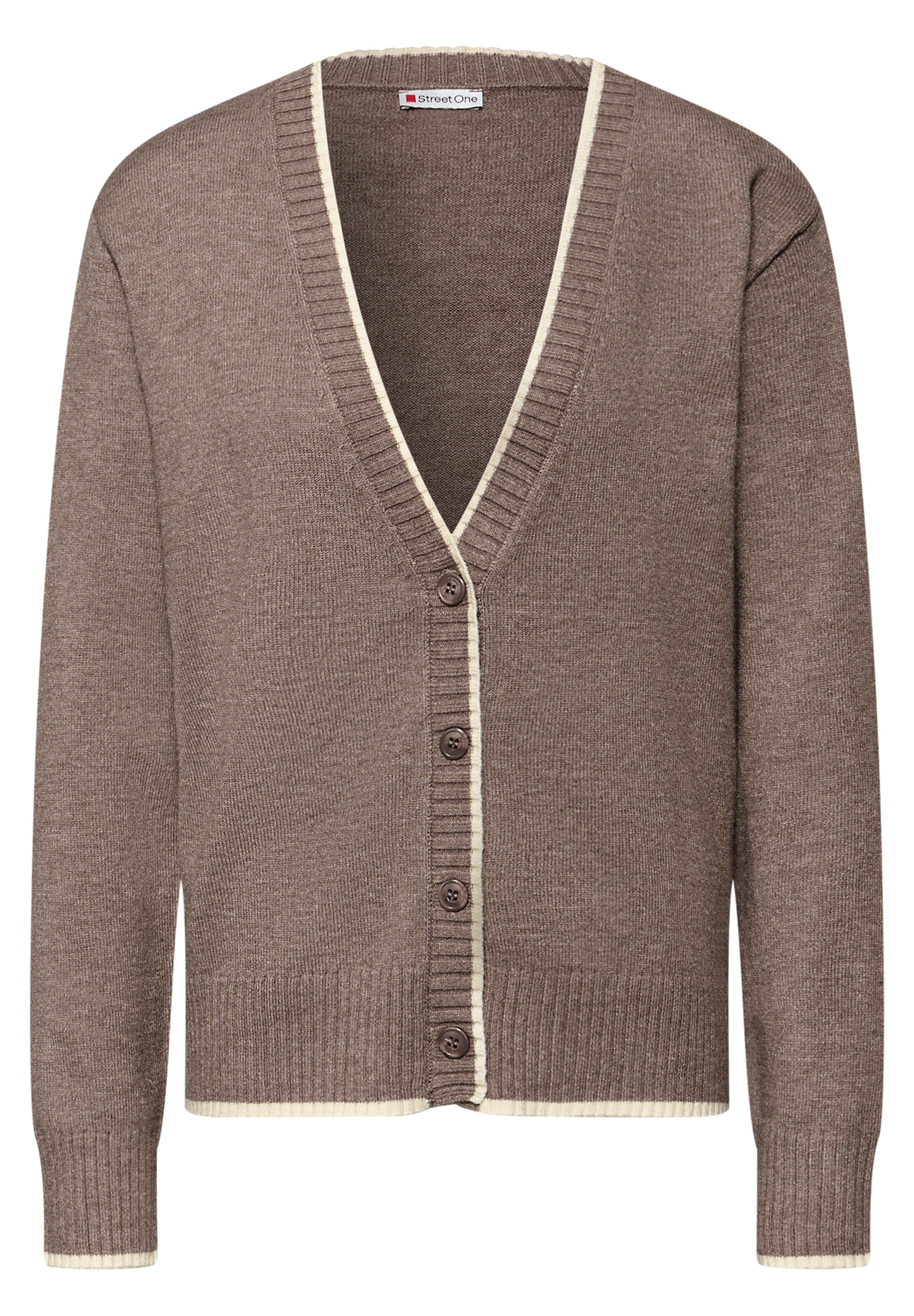 STREET ONE Strickjacke in Braun: Vorderseite