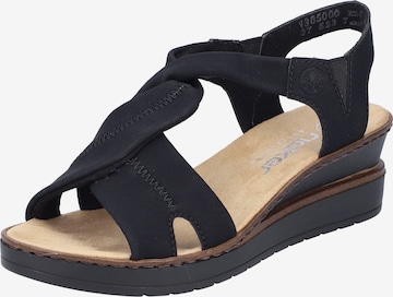 Rieker Sandals in Black: front