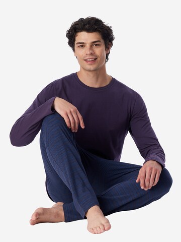SCHIESSER Pajamas long ' Casual Essentials ' in Blue