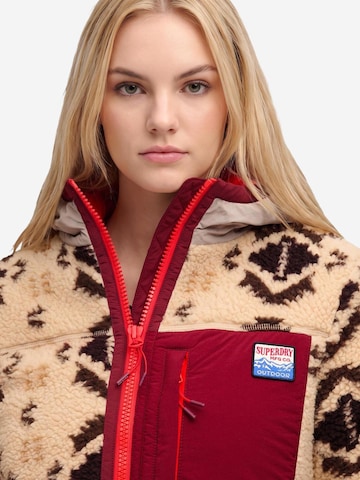 Superdry Winterjas 'Sherpa Jaquard Fleece Hybrid 263MSDW5012231A' in Beige