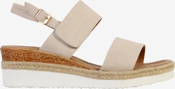 Super Mode Sandale 'Sandalen mit Keilabsatz und Riemchen' in Beige: Vorderseite