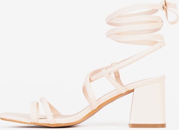 Celena Strap sandal in Beige: front