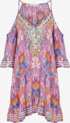 Abito 'Robe Courte Birds' di Miss June in rosa: frontale