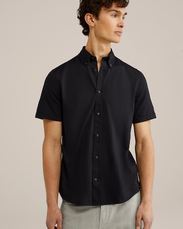WE Fashion Slim Fit Hemd in Schwarz: Vorderseite