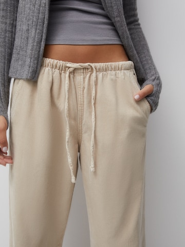 Pull&Bear Wide Leg Hose in Beige