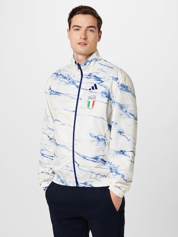 ADIDAS PERFORMANCE Athletic Jacket 'Italy Anthem' in White: front