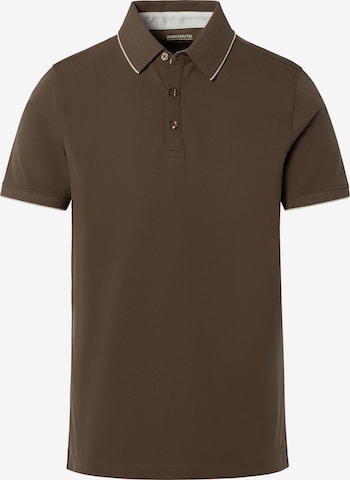BENVENUTO Polo 'ALFREDO', Model ist 186 cm groß und trägt Größe M in Braun: Vorderseite
