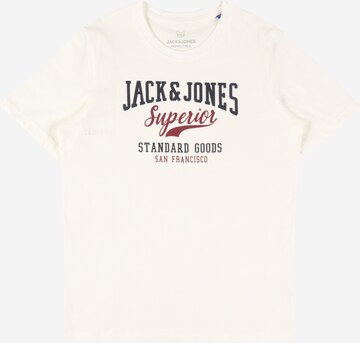 balts Jack & Jones Junior T-Krekls: no priekšpuses