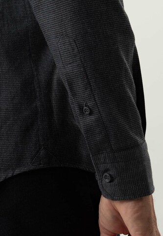 Black Label Shirt Regular fit Business Shirt 'MELANGE' in Grey