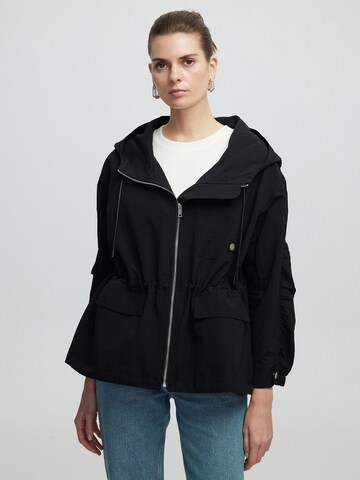 Ipekyol Between-seasons coat in Black: front