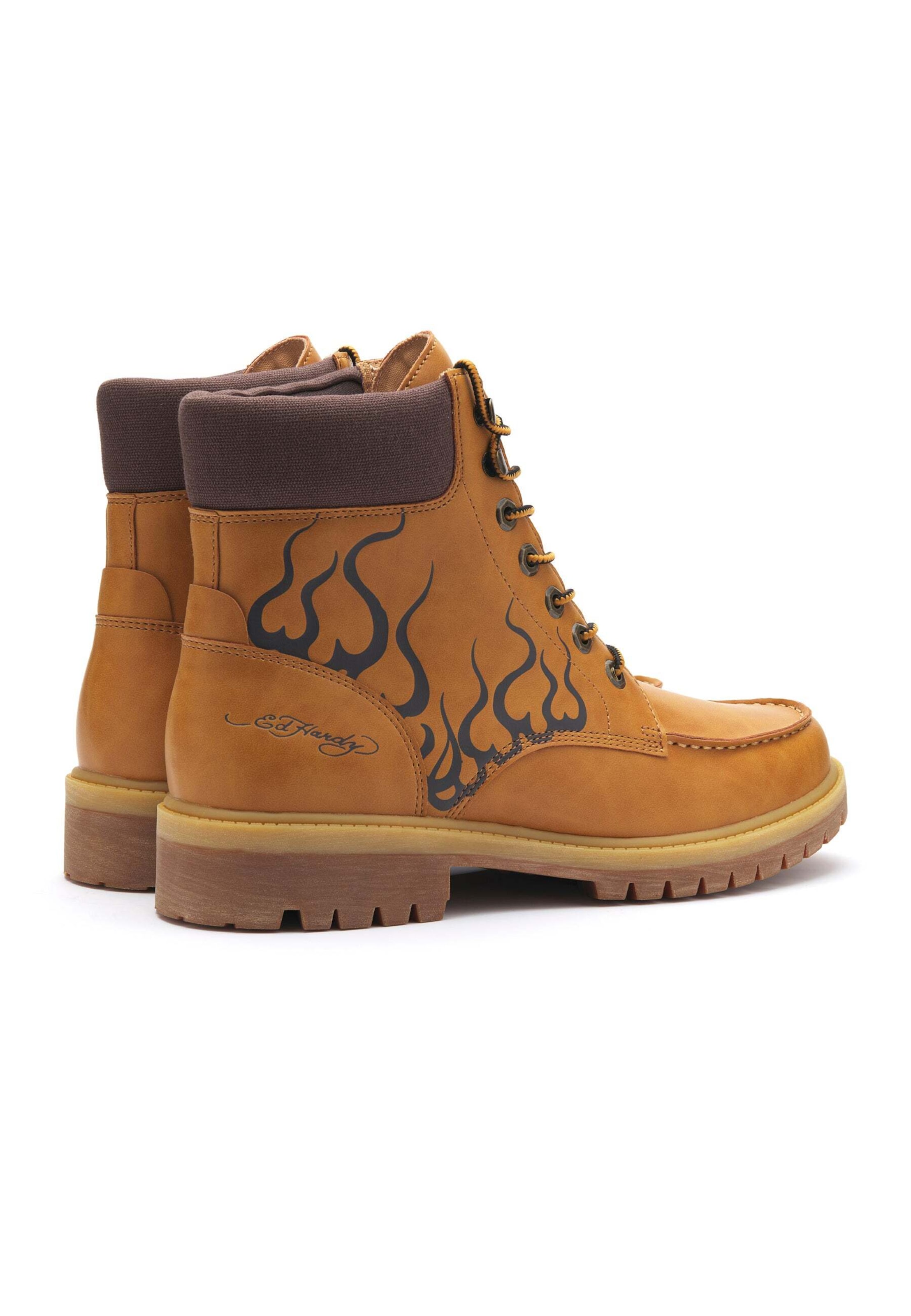 Ed Hardy Schnürboots in Braun: Rückseite