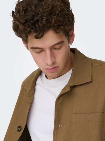 Only & Sons - Ajuste regular Camisa 'ONSRONNIE' en marrón