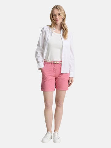 Coupe slim Pantalon TOM TAILOR en rose