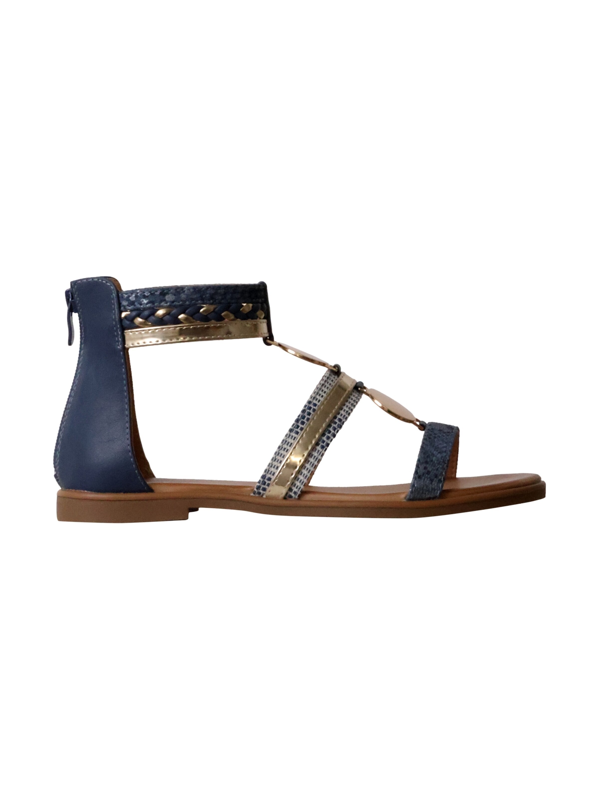 Sixth Sense - Sandalias 'Flache Sandalen mit Reißverschluss' en azul