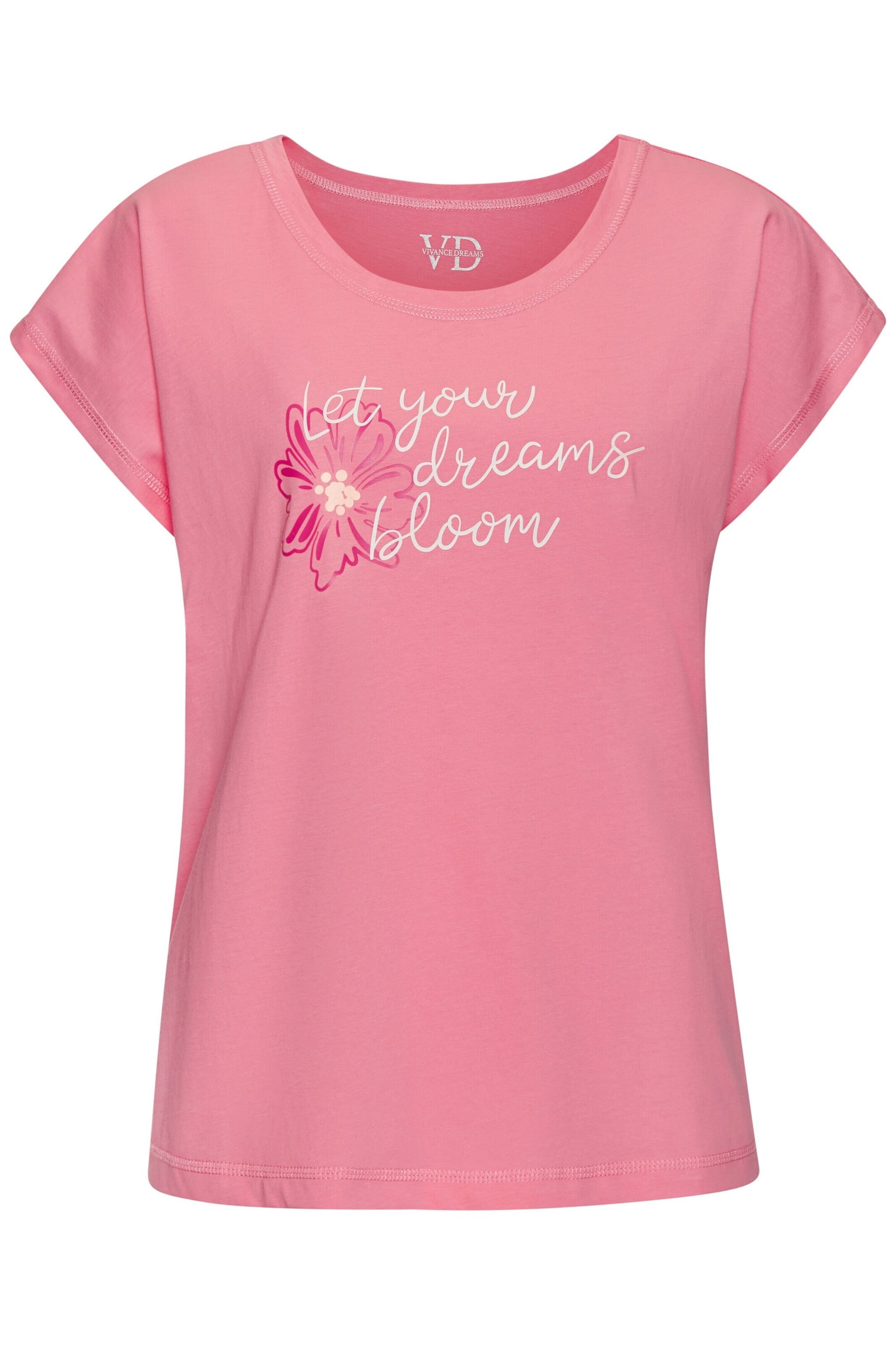 VIVANCE Футболка для сна в Ярко-розовый: спереди