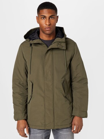 JACK & JONES Between-Seasons Parka 'DUCK' in Green: front