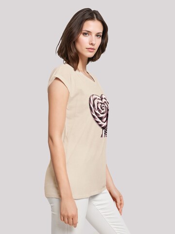 T-shirt 'Süße Süßigkeiten Herzform Liebe' F4NT4STIC en beige