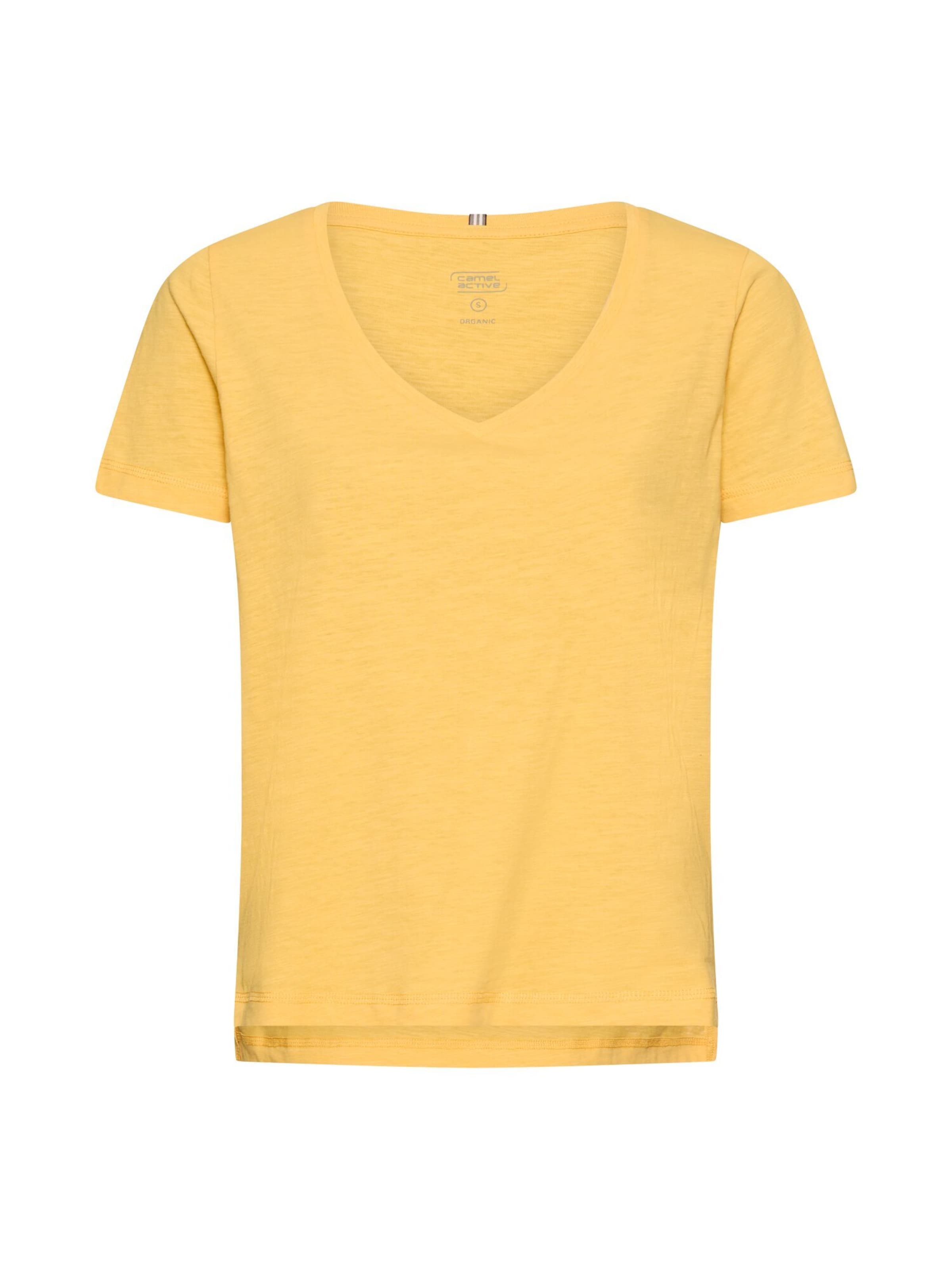 CAMEL ACTIVE T-Shirt aus 100% Baumwolle in Gelb: Vorderseite