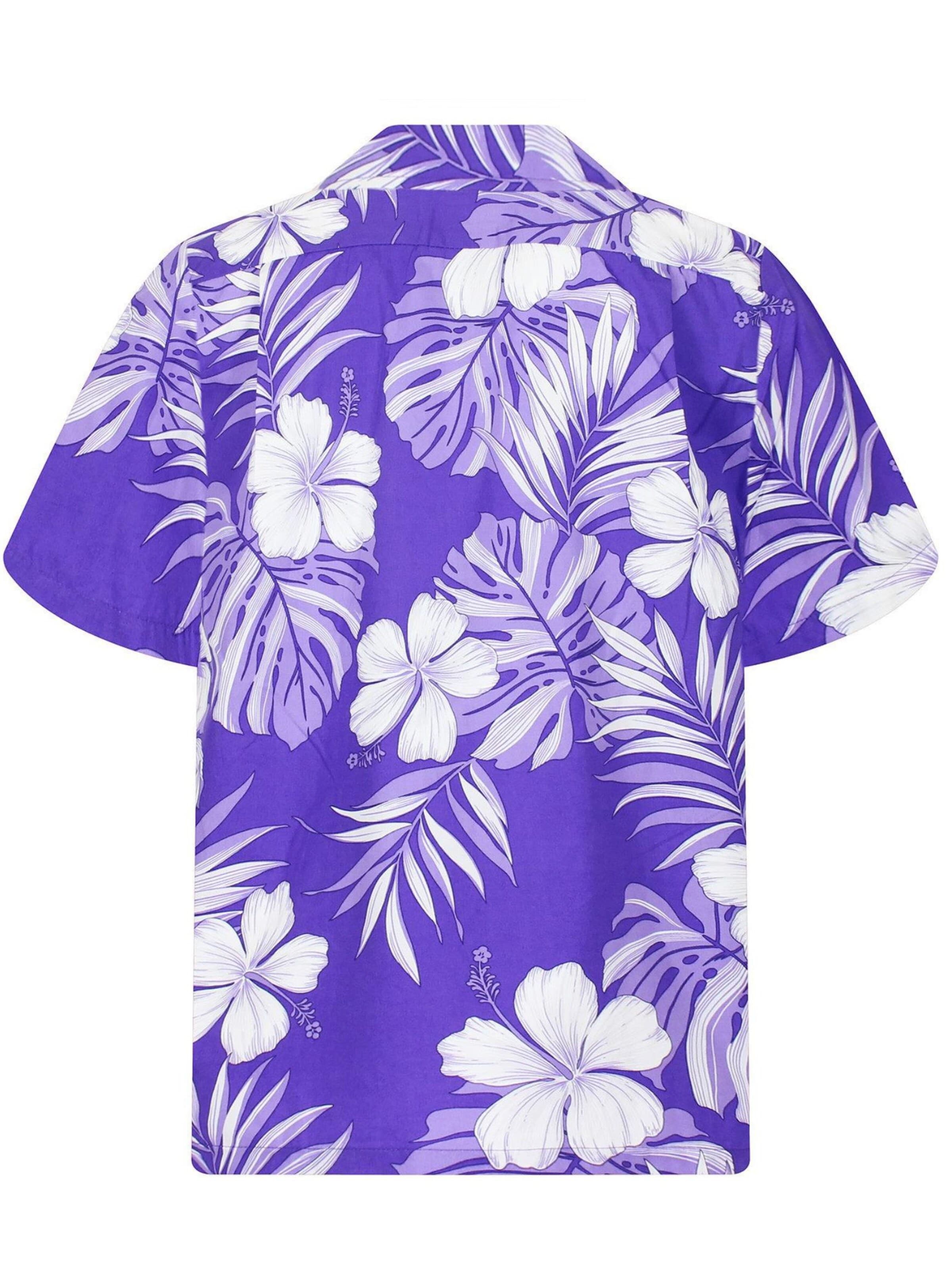 Pacific Legend Regular Fit Hemd 'Palmenblätter'‌‌‌‌‌‌ in Lila