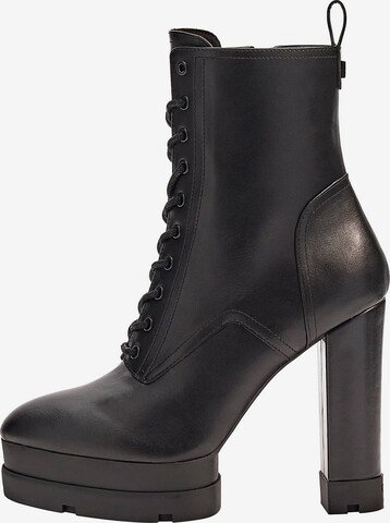 GUESS Lace-Up Boots in Black: front