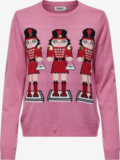 ONLY Sweater 'XMAS GIRLS' in Nude / Light pink / Red / Black, Item view