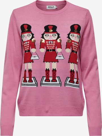 ONLY Pullover 'XMAS GIRLS' in Pink: predná strana