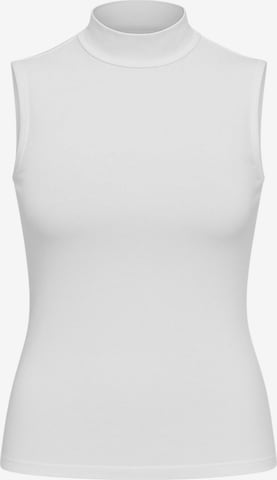Top 'HALFNECK' di fashionshowcase in bianco: frontale