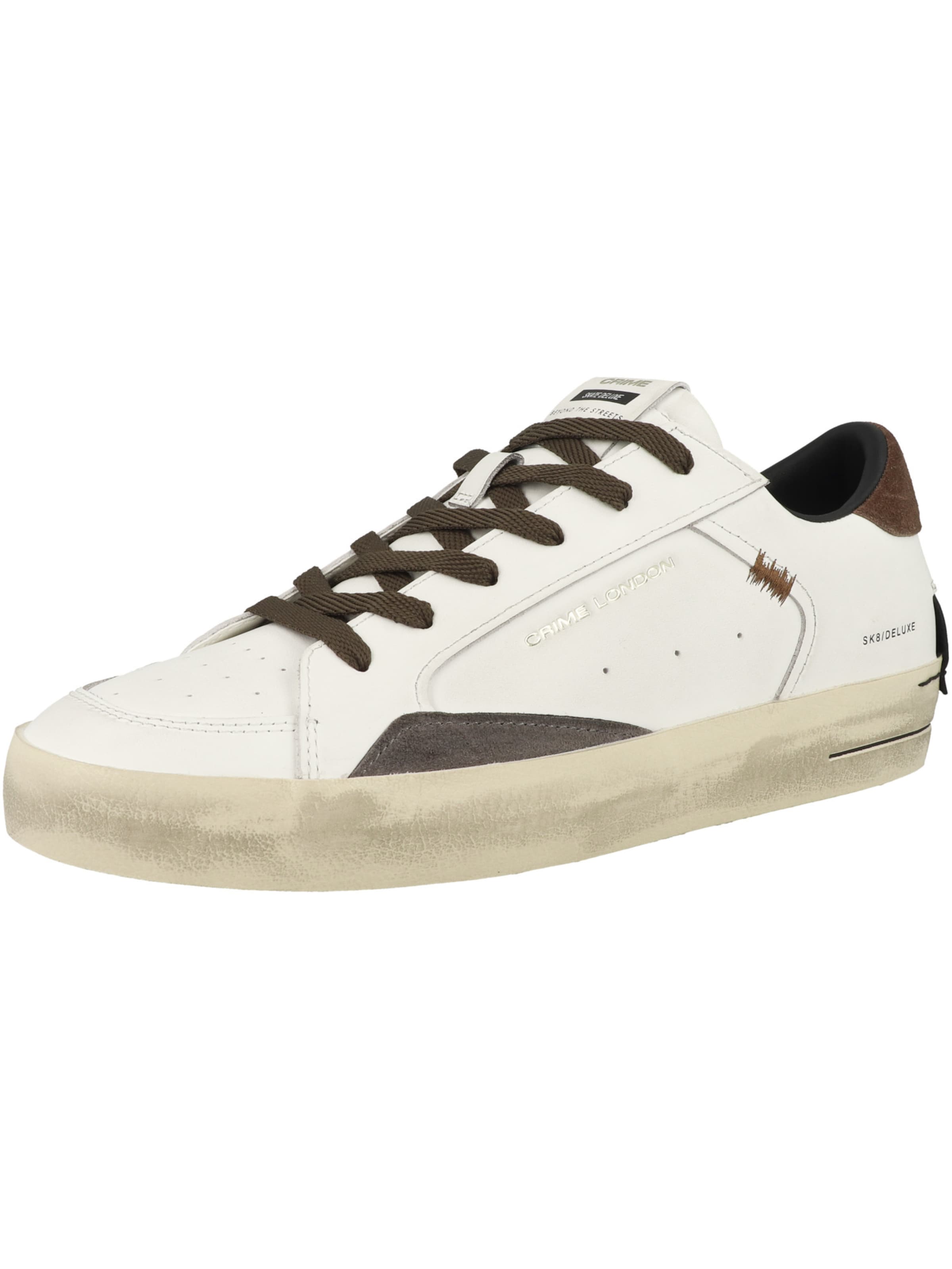 Baskets basses ' SK8 DELUXE ' Crime London en blanc : devant