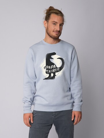 Watapparel Sweatshirt 'Papasaurus' in Blau: Vorderseite