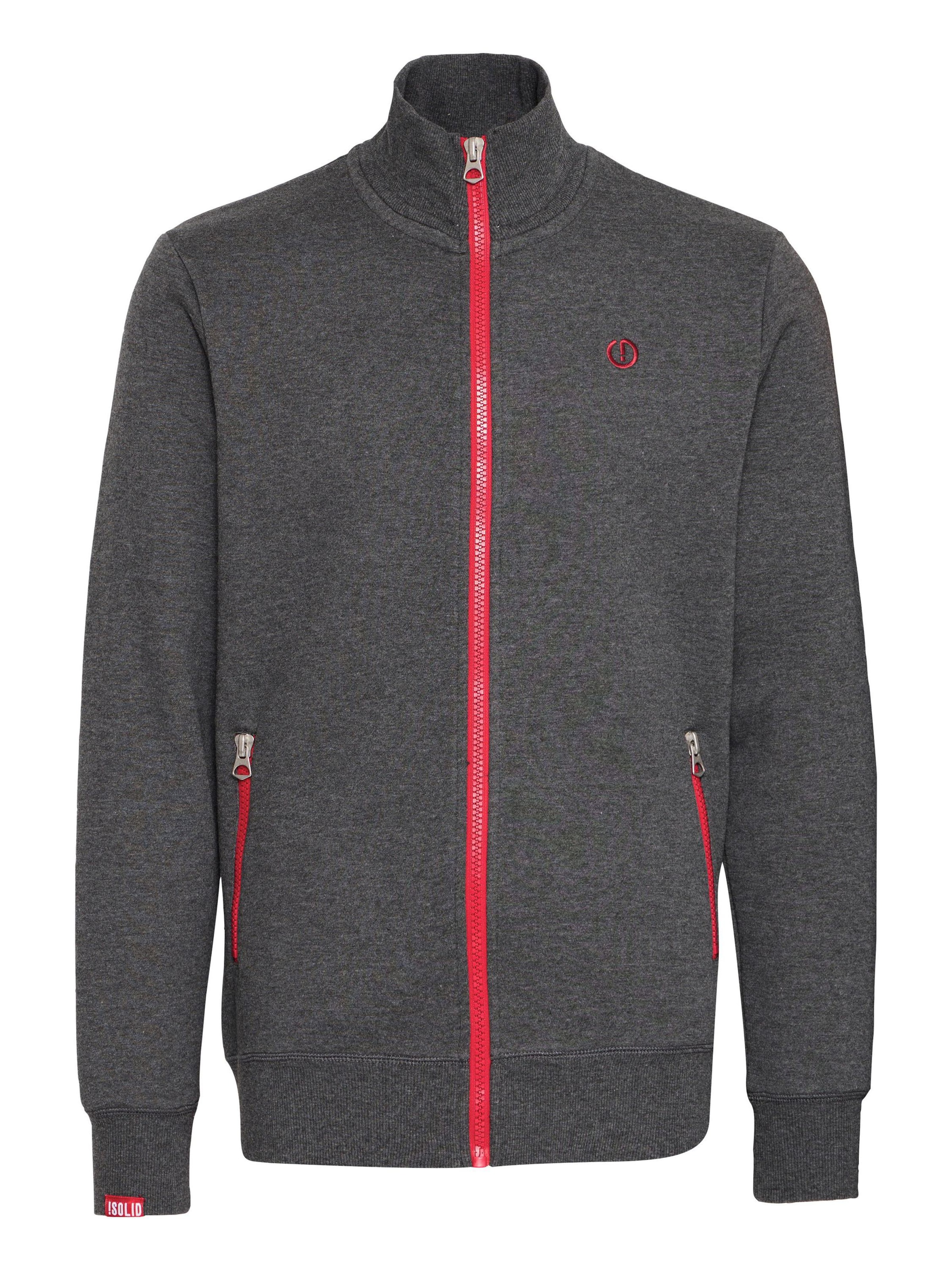 !Solid Zip-Up Hoodie 'Benn' in Grey: front