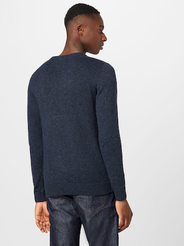 !Solid Pullover in Blau