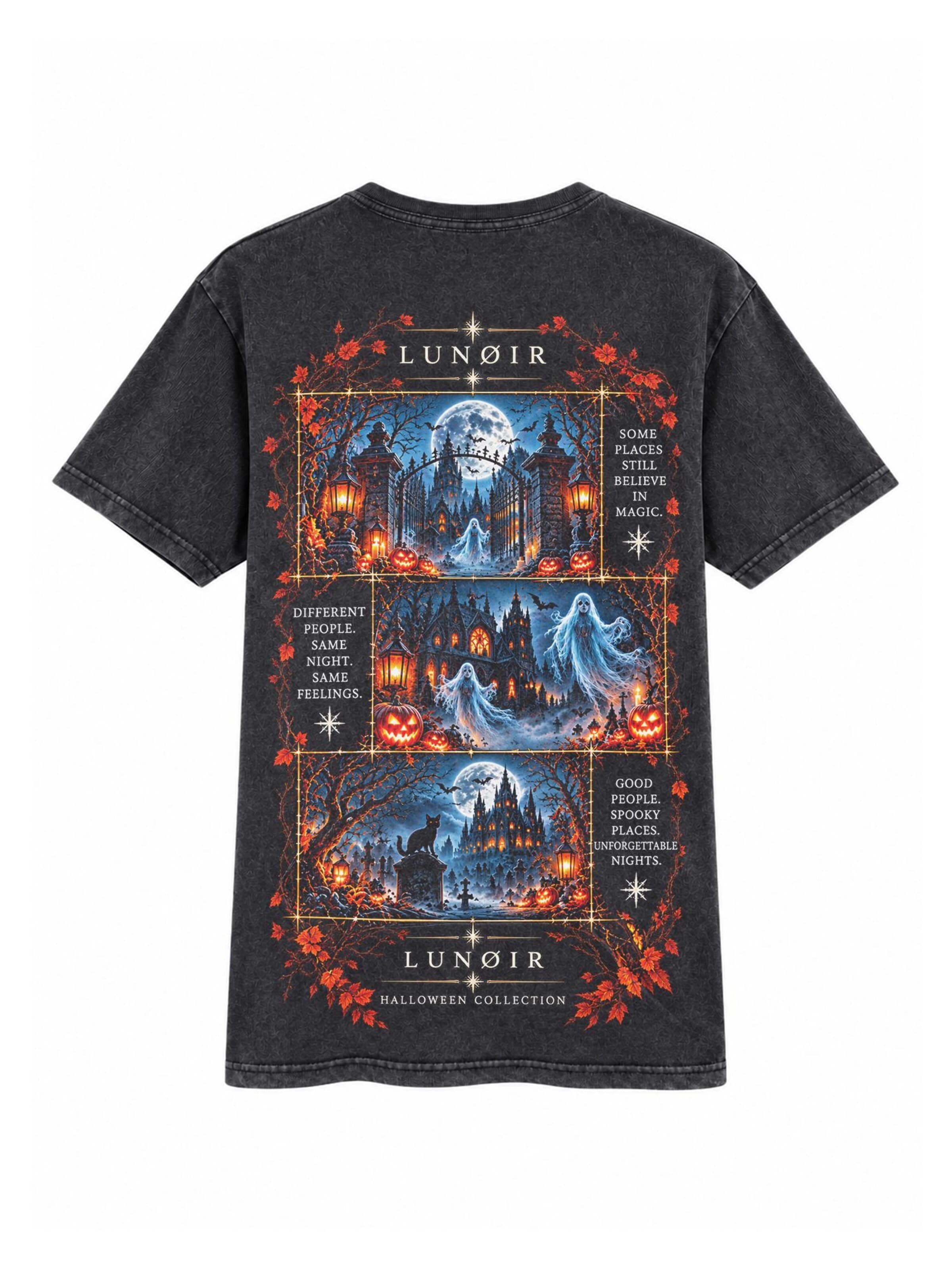 LUNØIR Studio Shirt 'Ghosts in the Moonlight' in Black: front