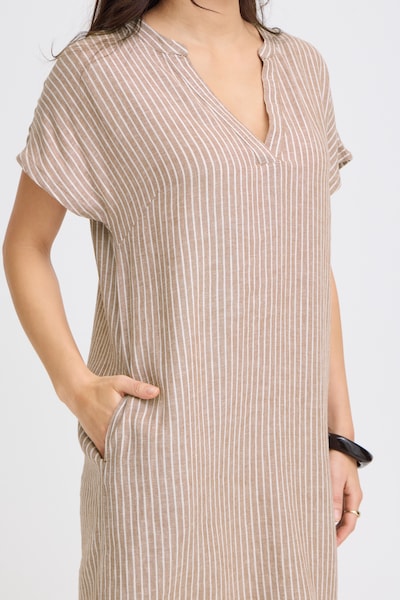 b.young Robe 'BYFalakka' en beige foncé / blanc, Vue avec produit
