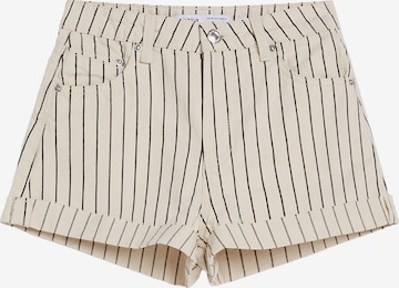 Coupe slim Pantalon Bershka en beige : devant