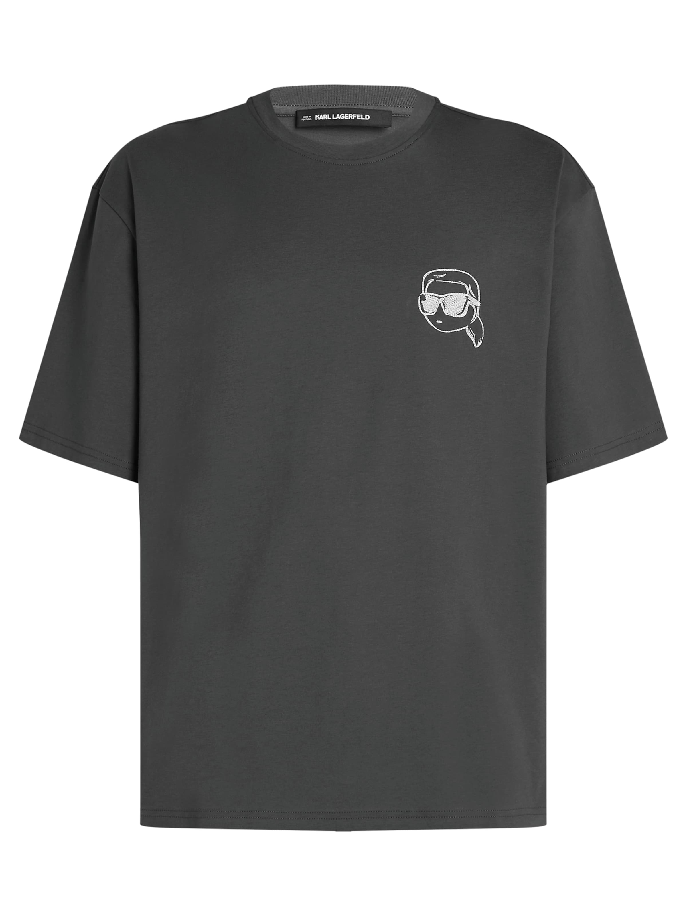 T-Shirt ' IKON T-SHIRT ' Karl Lagerfeld en gris : devant