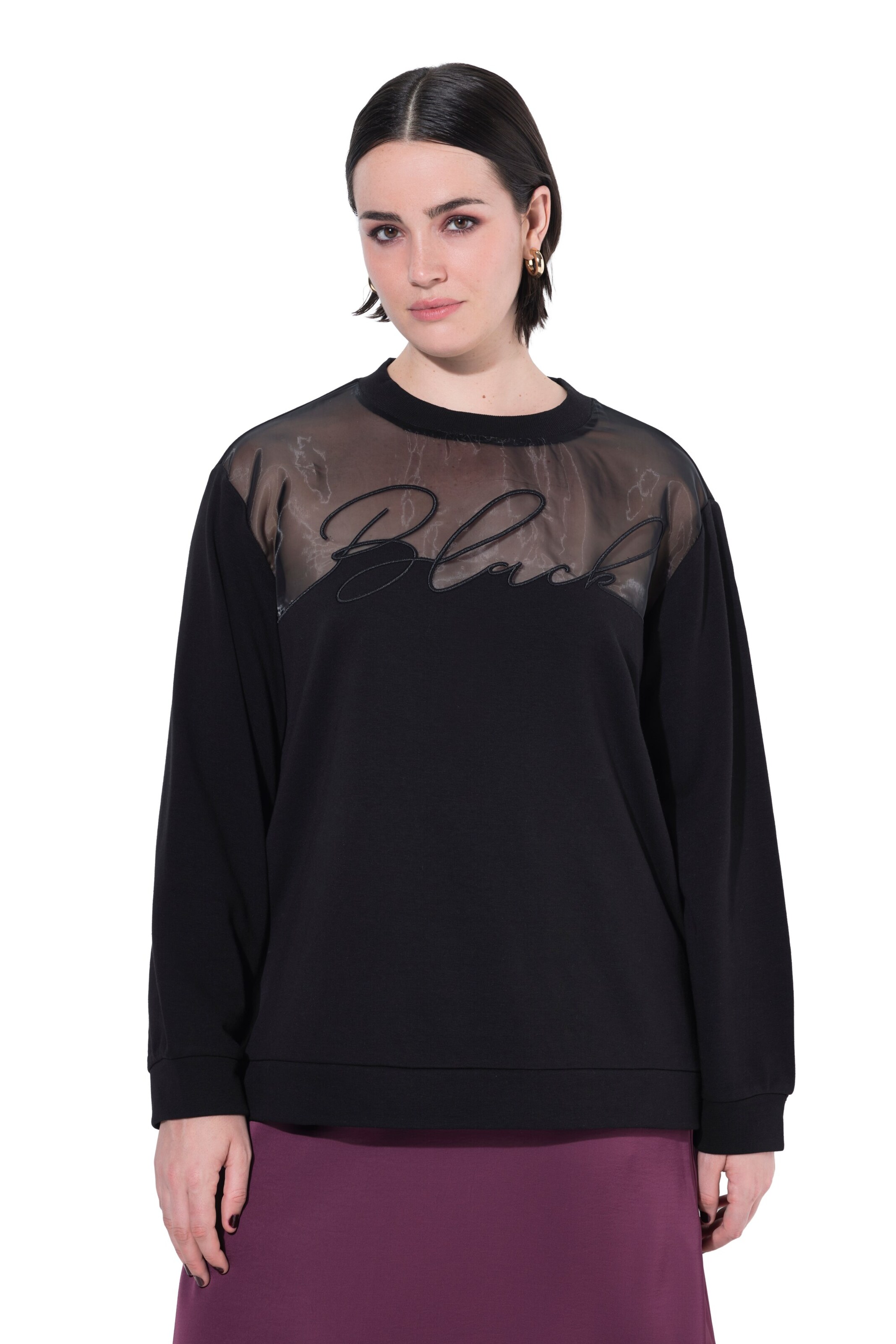 Ulla Popken Sweatshirt in Black: front