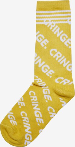 Mister Tee Socks 'Cringe' in Yellow
