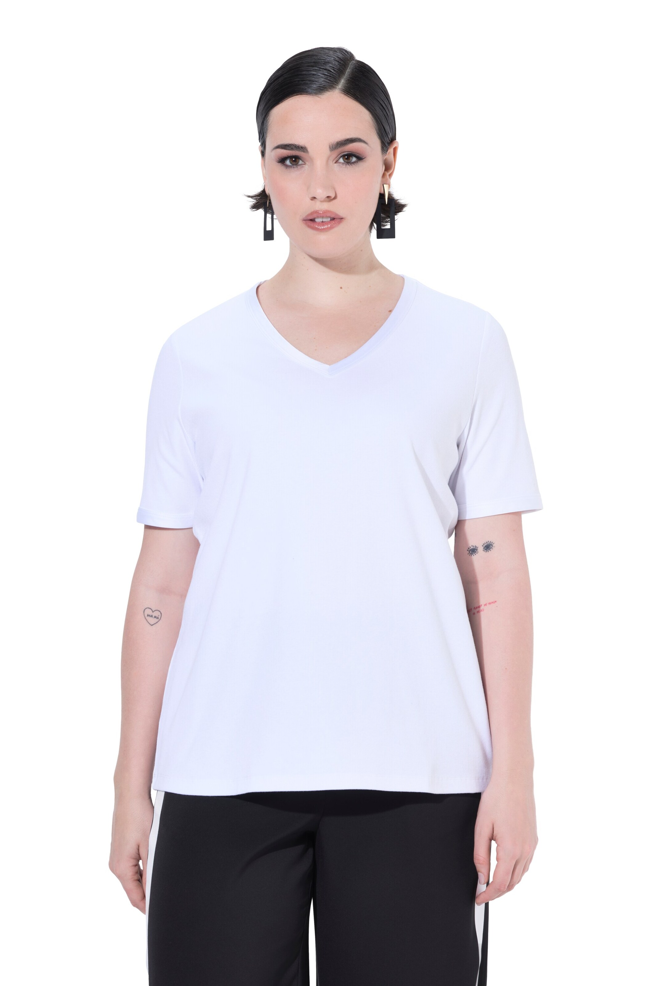 Ulla Popken Shirt in Wit: voorkant