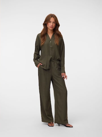 VERO MODA Wide leg Trousers 'VMMelaney' in Green