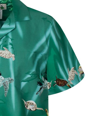 KY's Regular fit Button Up Shirt 'Turtle NEW' in Green
