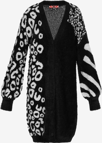 myMo ROCKS Πλεκτή ζακέτα σε μαύρο: μπροστά