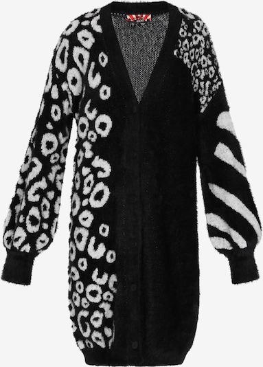 myMo ROCKS Adīta jaka, krāsa - melns / balts, Preces skats