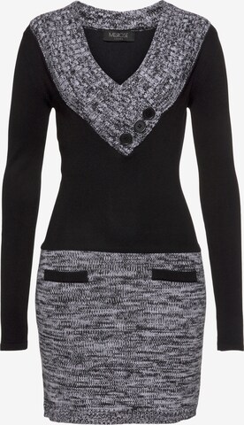 MELROSE Knitted dress in Grey: front